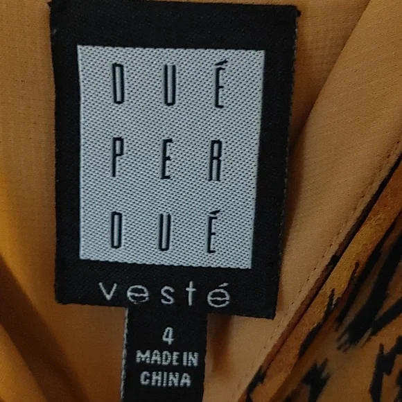 Due' Per Due' Veste Midi Dress Women's Size 4 Animal Print Vintage Look Prom - Picture 2 of 10